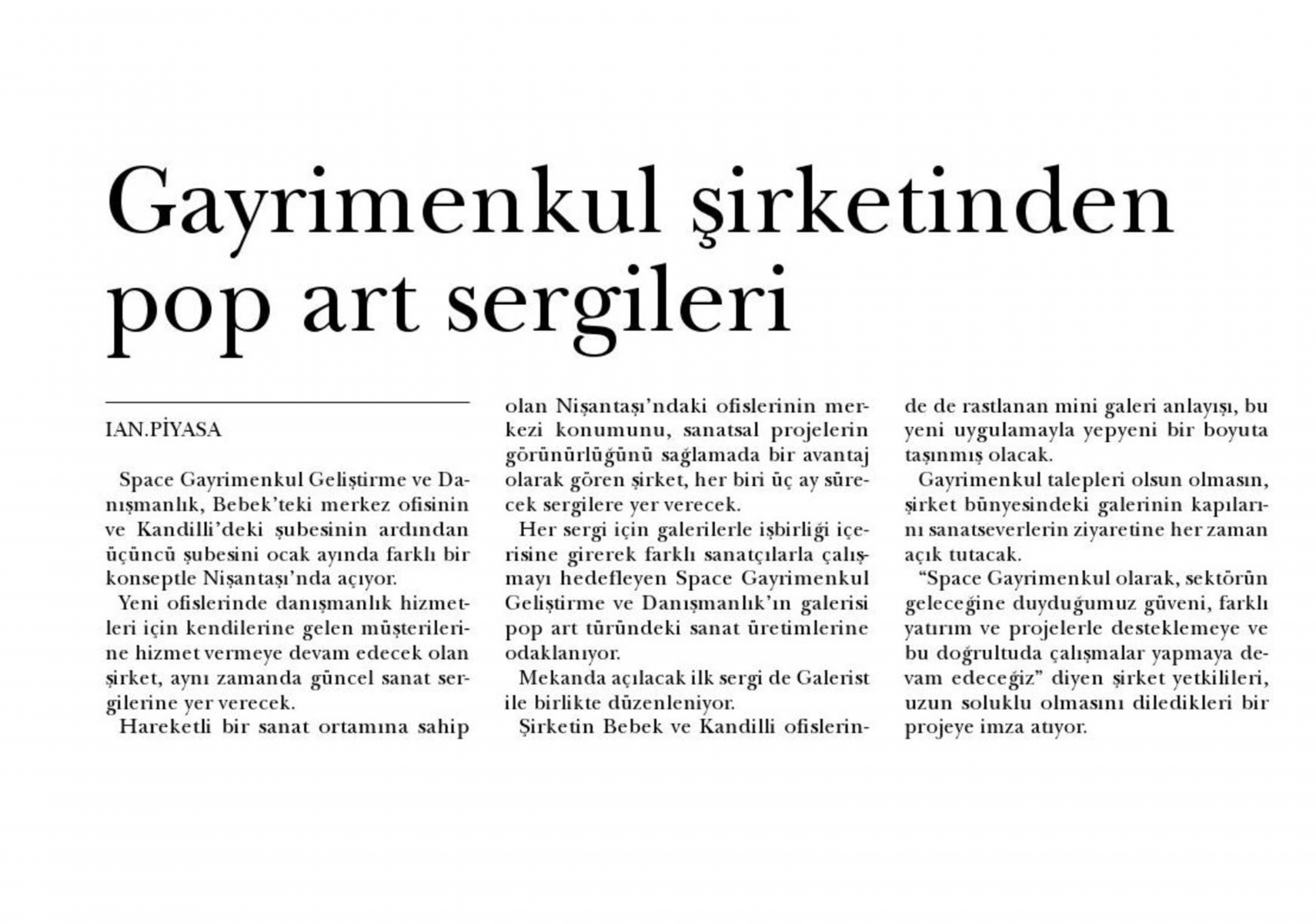 Gayrimenkul Şirketinden Pop Art Sergileri